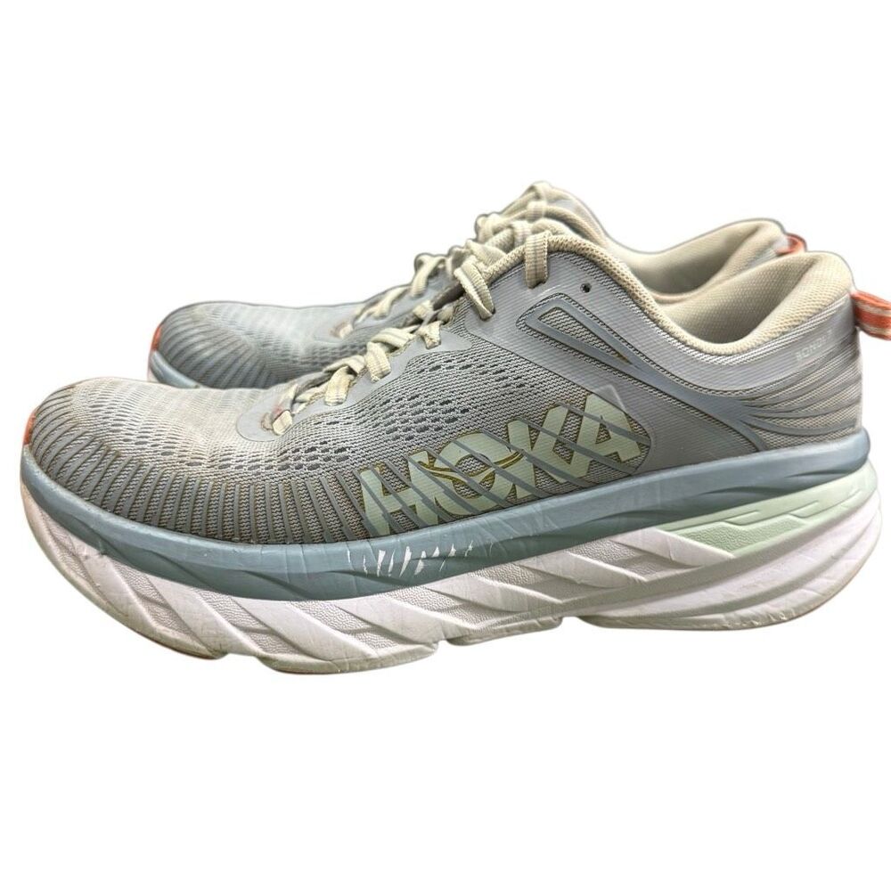 Hoka One One Bondi 7 Womens Size 9 Baby Blue Athletic Running Shoes Sneakers - Picture 2 of 8